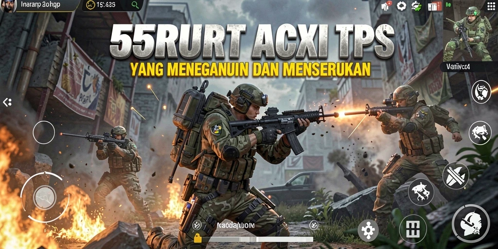 Gameplay seru dalam 55RT dengan aksi tembak-menembak.