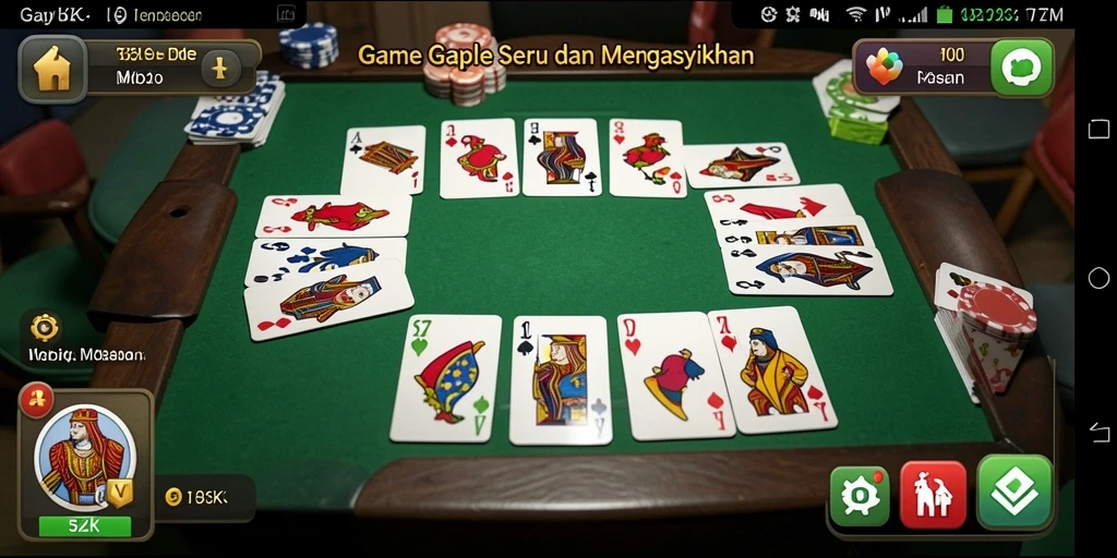 Screenshot menunjukkan pemain menikmati gameplay Gaple 5ZK.