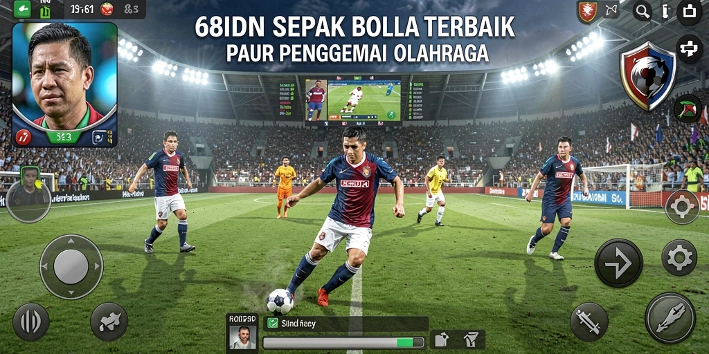 Tangkapan layar 68IDN menunjukkan aksi permainan sepak bola yang seru dan dinamis.