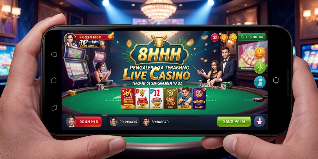 Screenshot gameplay live dealer di 8HHH dengan suasana interaktif.