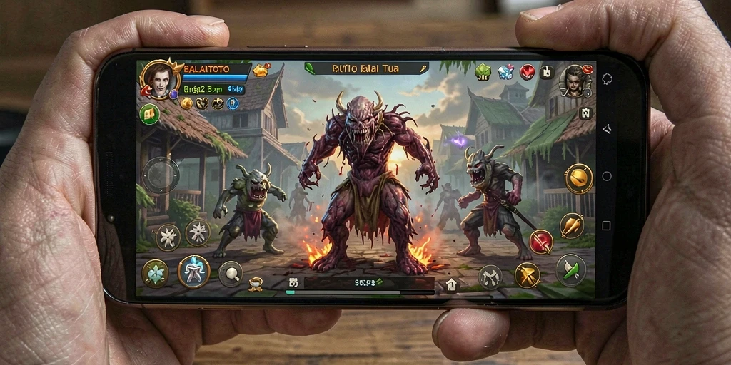 Screenshot gameplay BALAITOTO menampilkan momen menakutkan dan atmosfer horror.