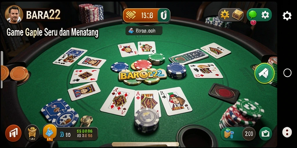 Tampilan utama gameplay Gaple yang seru dan interaktif.