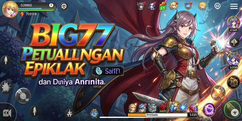 Tampilan gameplay epik dari BIG77 yang penuh warna.