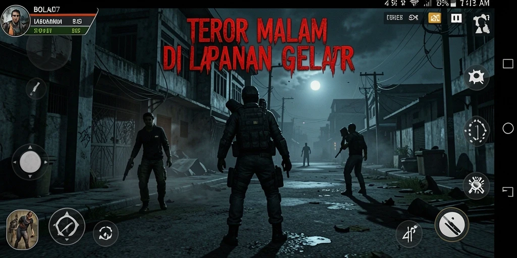 Screenshot gameplay BOLA07, menampilkan suasana horor yang mendebarkan.