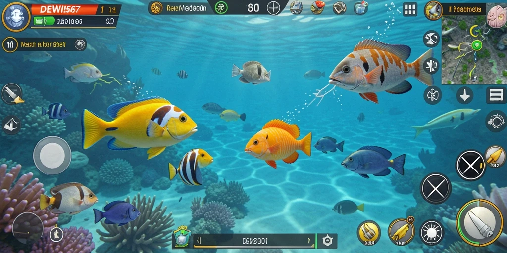 Screenshot DEWI567 menampilkan aksi menembak ikan yang seru.