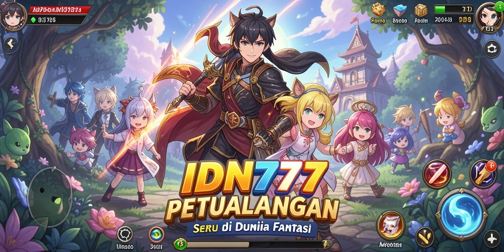 Tangkapan layar menunjukkan aksi seru dalam permainan Anime IDN777.