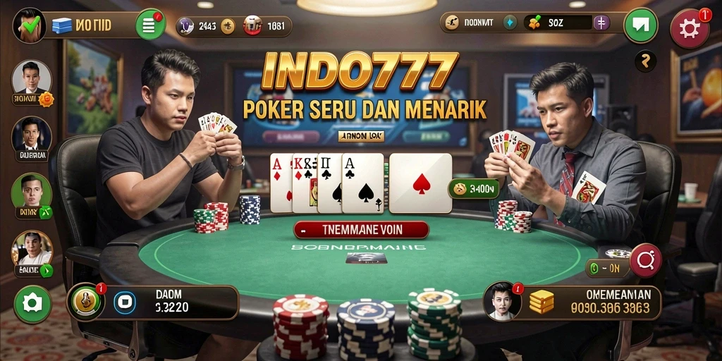 Screenshot menampilkan gameplay seru dalam permainan Poker.