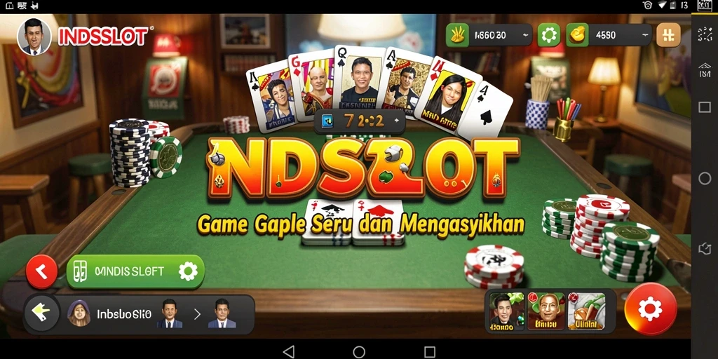 Tampilan gameplay INDSLOT yang seru dan interaktif dalam permainan Gaple.