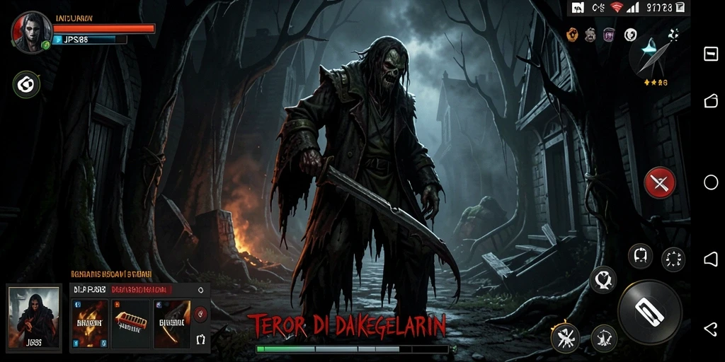 Screenshot menampilkan gameplay JPS88 dengan suasana menakutkan yang mendebarkan.