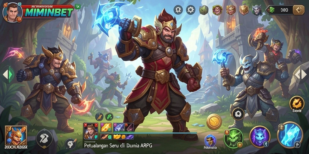 Tampilan gameplay mendebarkan di MIMINBET dengan pertempuran ARPG yang seru.