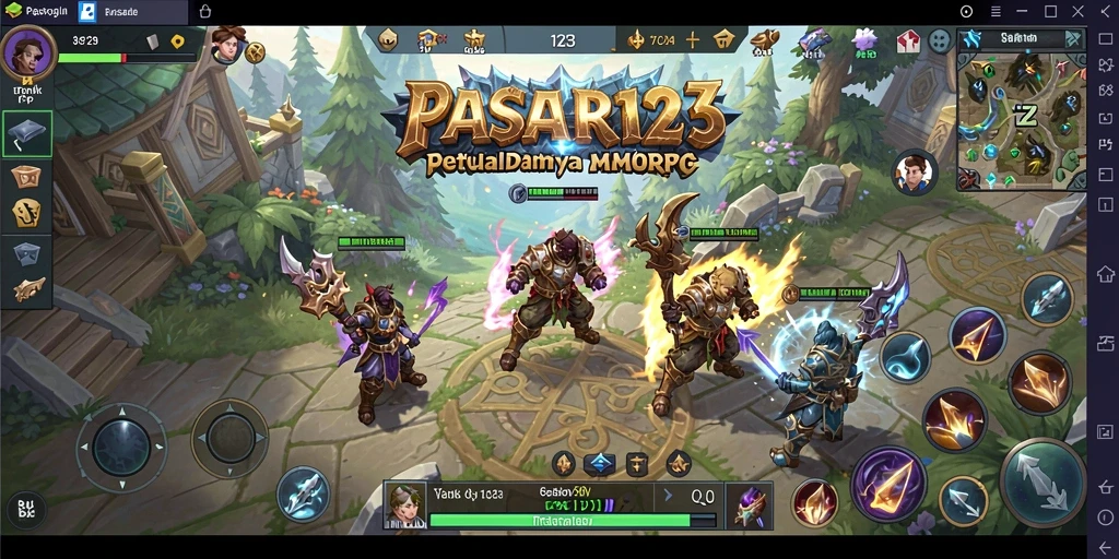 Tampilan gameplay menarik dari PASAR123 dalam dunia MMORPG.