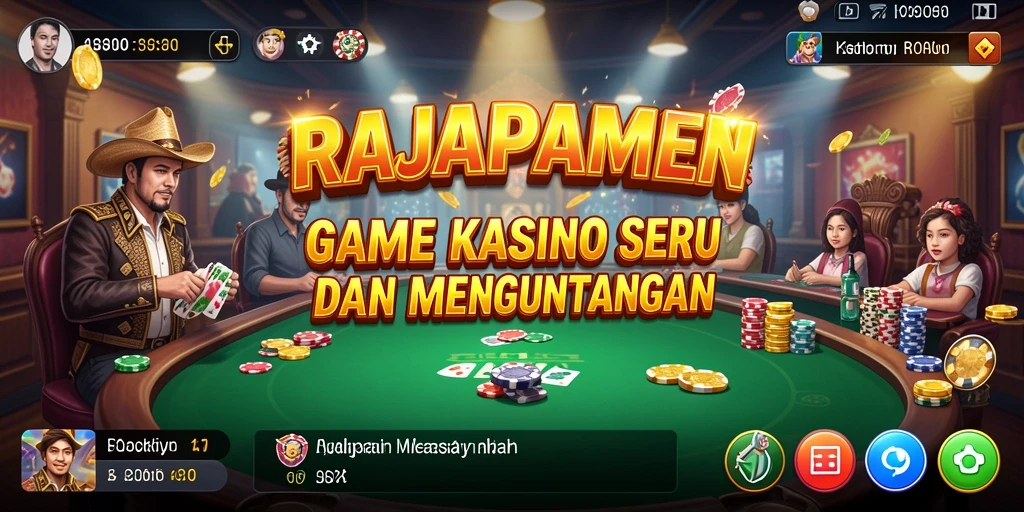 Tangkapan layar utama RAJAPAMEN dengan gameplay Kasino yang menarik.