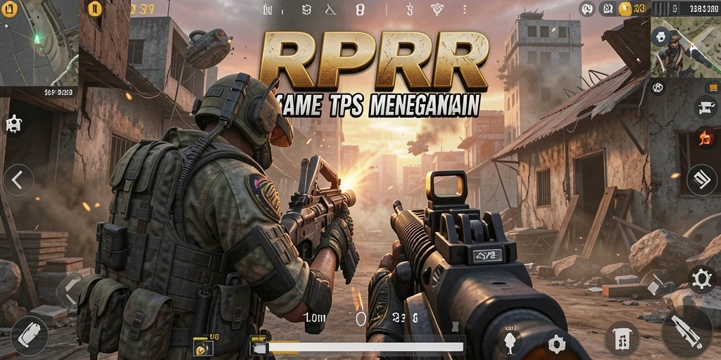 Tampilan gameplay menegangkan dari RPRR dengan aksi TPS yang intens.