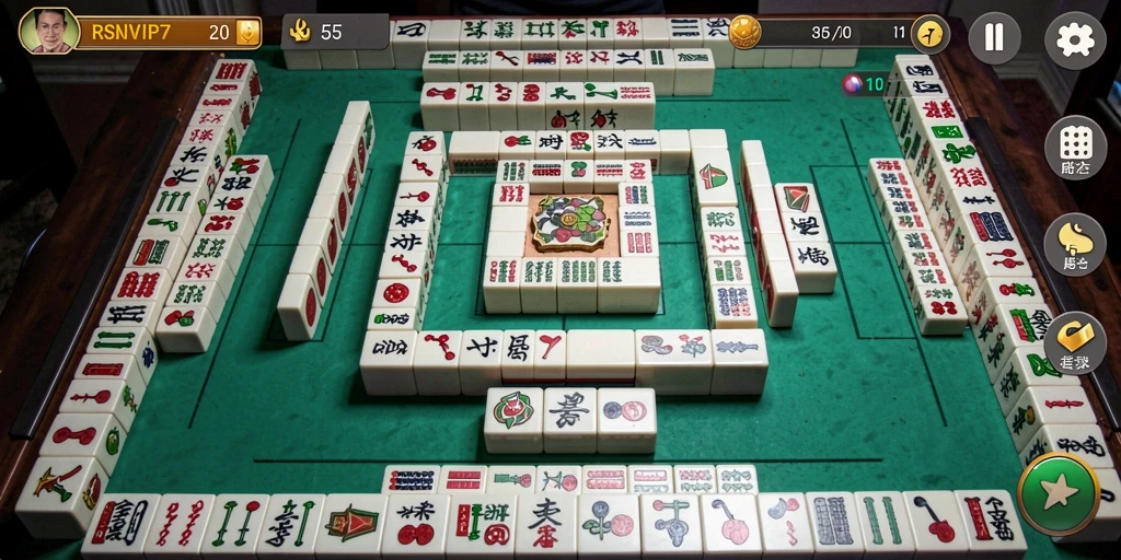 Gameplay menakjubkan di RSNVIP7, permainan Mahjong seru dan kompetitif.