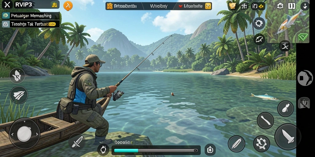 Tangkapan ikan besar dalam gameplay RVIP3 yang seru.