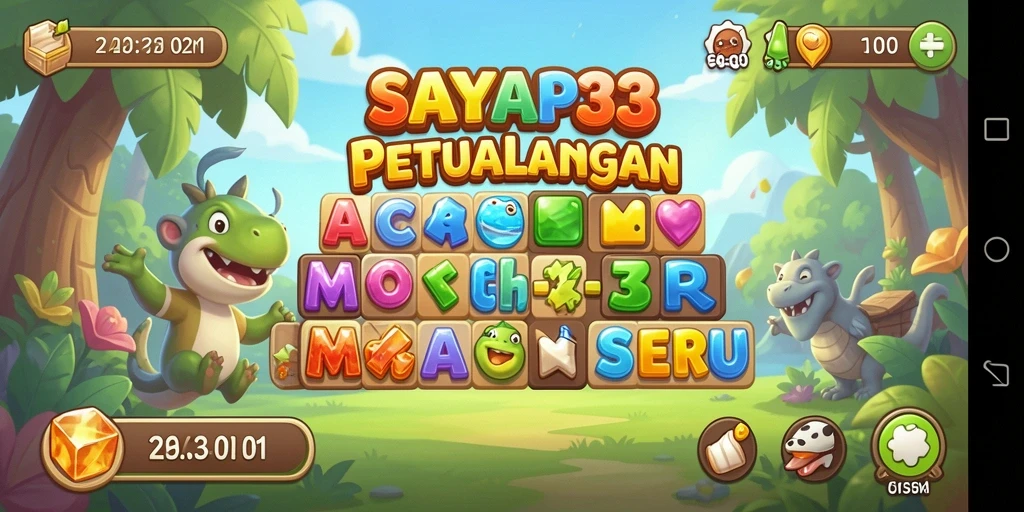 Tampilan gameplay SAYAP33 yang menarik dan penuh warna.