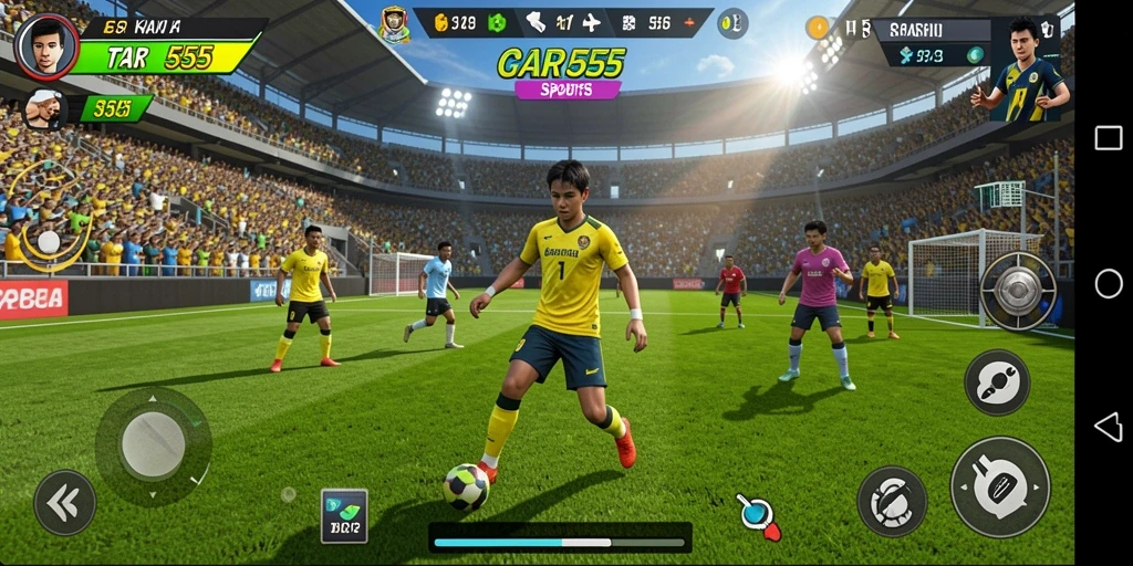 Tangkapan layar menunjukkan aksi seru dalam gameplay olahraga TAR555.