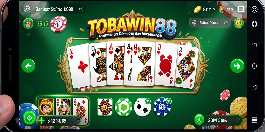 Tampilan gameplay seru di TOBAWIN88 dengan berbagai mode domino.